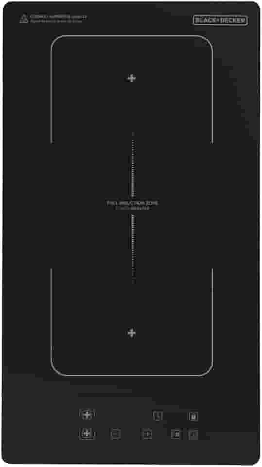 BLACK+DECKER Cooktop de Indução 2 Bocas Full Zone e Função Power Booster - Zona de Indução Expandida, Display Digital, Tampo em Vidro Cerâmico e Trava de Segurança 220V 3500W