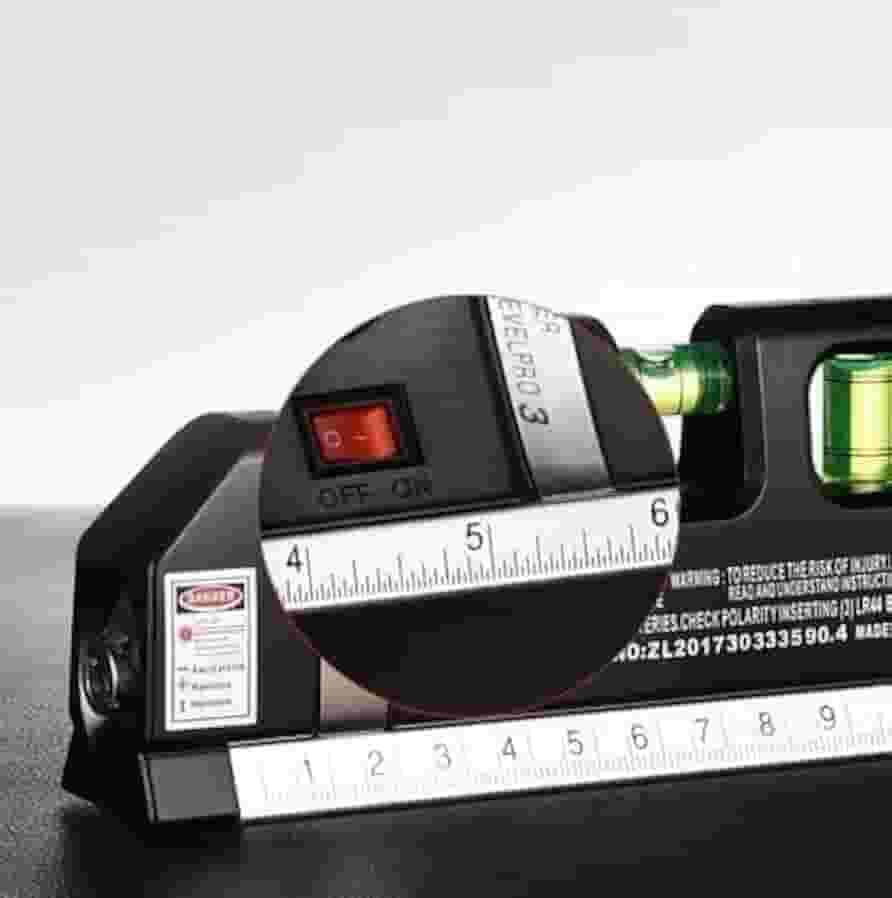 Trena Laser Digital 3 em 1 com Nível a Bolha, Trena Retrátil 2,5m e Régua Embutida – Laser LevelPro3 – Acompanha 3 Baterias AG13 – Ferramenta Multiuso para Medição e Alinhamento