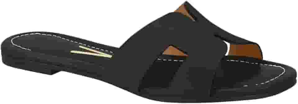 Sandália Rasteira Feminina Vizzano – Preta, Moderna, Leve e Confortável