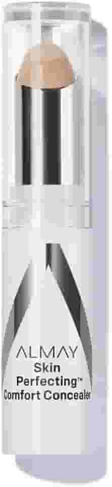Almay Corretivo confortável para aperfeiçoamento da pele, maquiagem facial, cobertura total, acabamento natural, livre de crueldade, hipoalergênico, testado por dermatologistas, 120 leves, 1 unidade