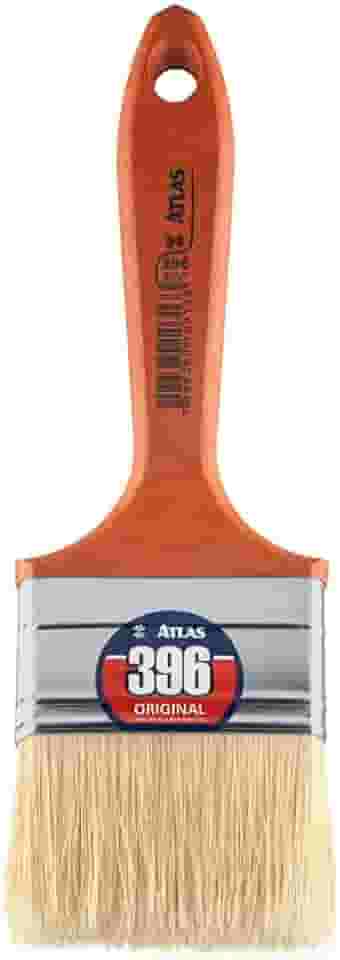 Atlas - Trincha Média de 2 1/2" com Cerdas Brancas Selecionadas para Pintura em Verniz e Stain.