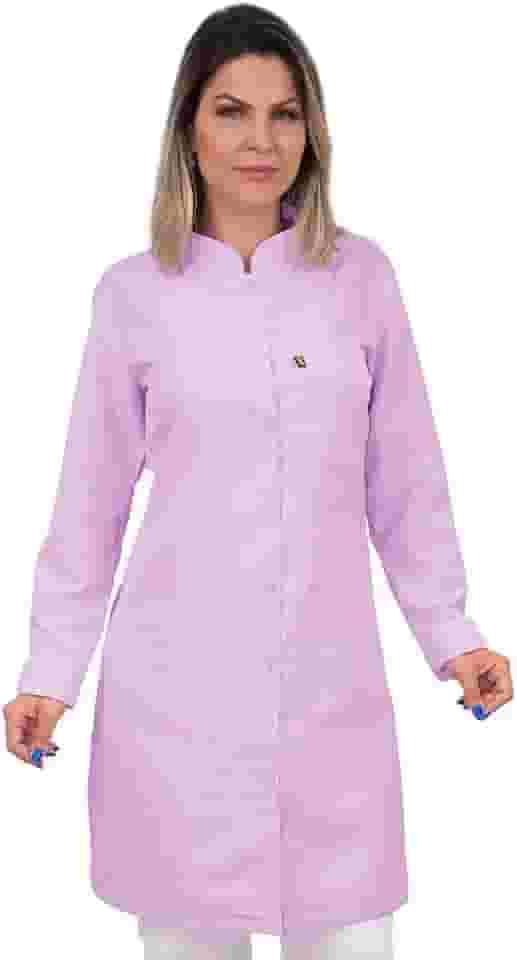 Jaleco feminino acinturado manga longa