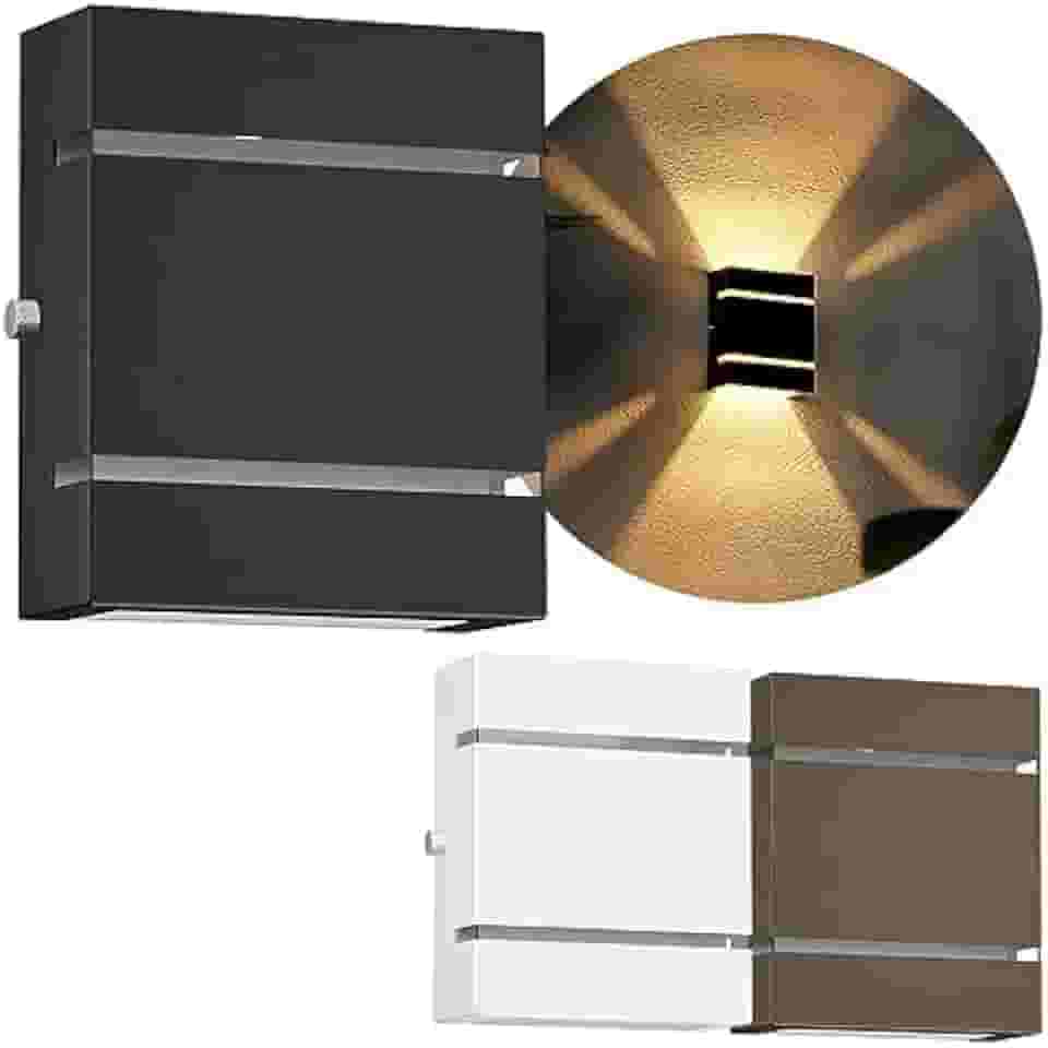 Arandela Externa Parede Slim 2 Frisos E Focos Alumínio MF167 (Preto)