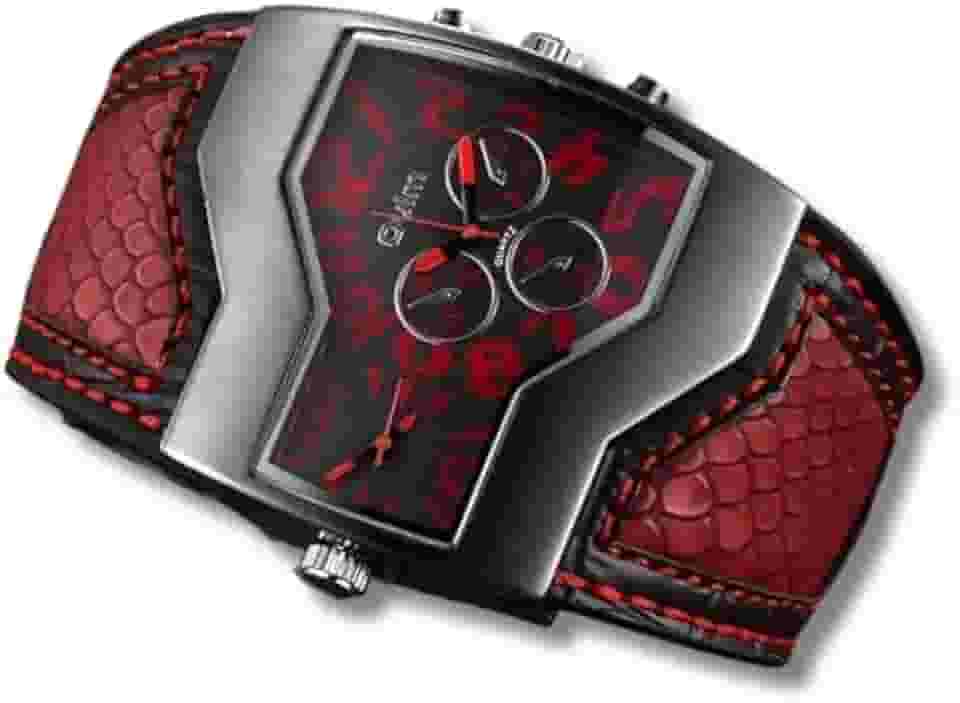 Relógio Masculino 'Time Zone' – Duplo Fuso Horário, Pulseira de Couro 25cm, Visor 47mm Aço Inoxidável, Estilo Global e Alta Precisão – Ideal para Viagens e Reuniões Internacionais + Caixa Premium