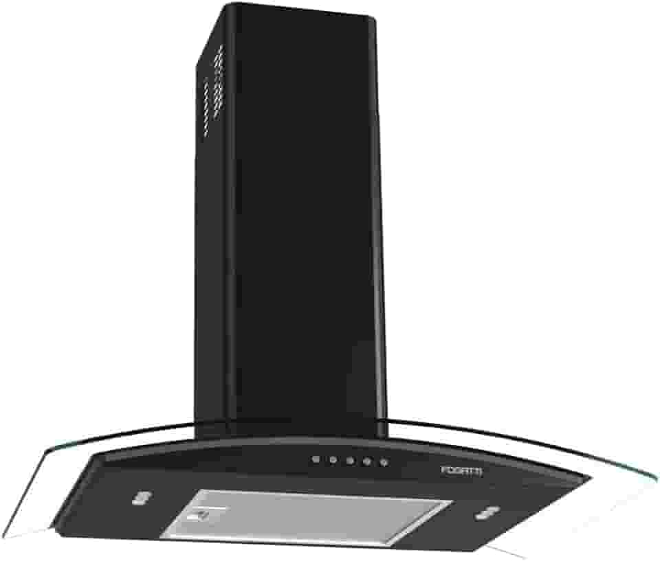 Coifa de Parede Vidro Curvo, Fogatti 70cm, 220V Teclado Mecânico Black