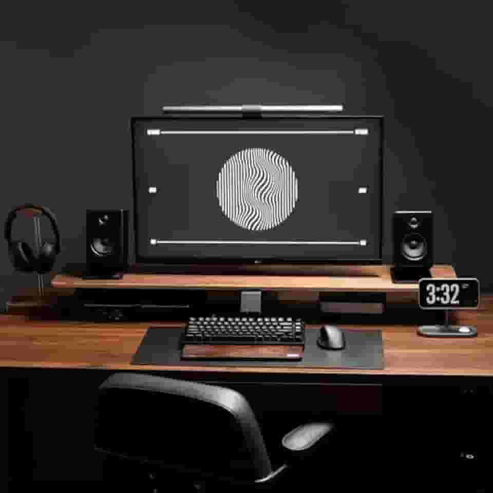 Stand para Monitor Pro K3 Grande com Suporte para Celular Grátis – Base Ergonômica de Mesa em MDF Branco, Organizador para Home Office, Escritório e Setup Gamer