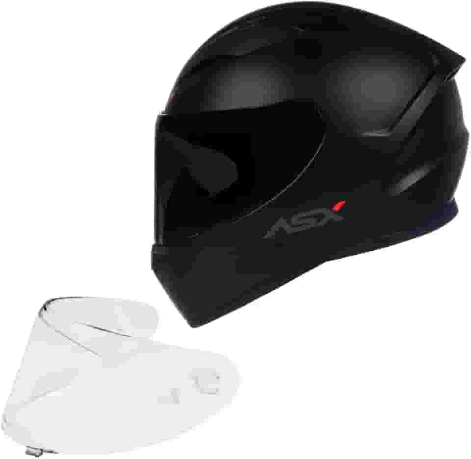 Kit Capacete Masculino Feminino Asx City Preto Fosco Viseira Fume