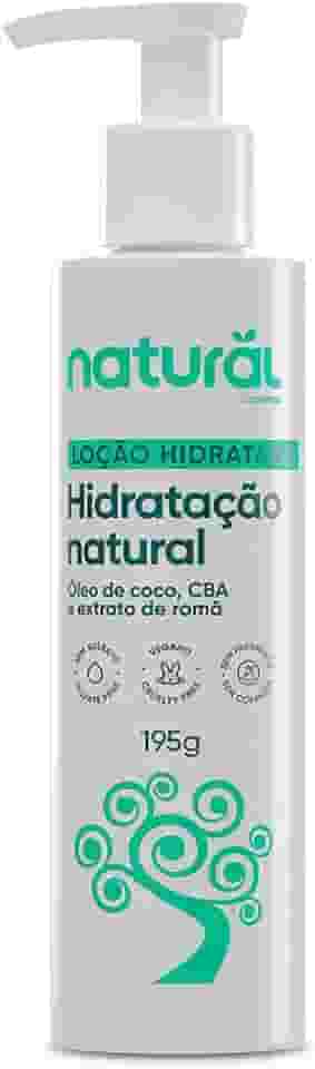 ORGÂNICO NATURAL Loção Hidratante Natural com Óleo de Coco, CBA e Extrato de Romã - Hidratação Profunda e Intensa - Todos os Tipos de Pele - Vegano - 195g
