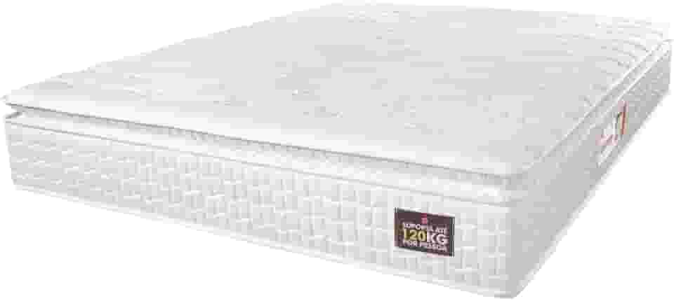 Colchão Casal Queen Espuma D33 Pillow Top Van Gogh Marrom Hellen - Suporta Até 120 Kg Por Pessoa (BRANCO)