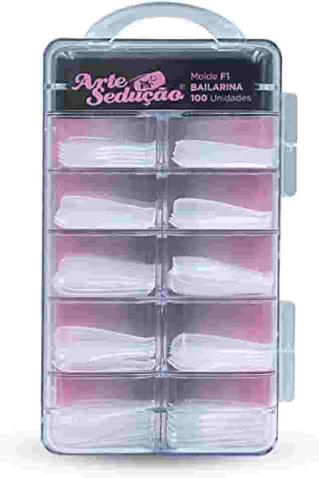 Molde F1 Bailarina Unhas de Gel, Arte Sedução, 100 Unidades