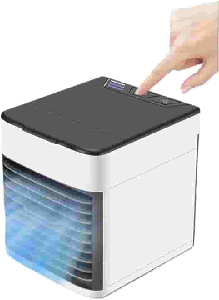 Mini Ar Condicionado Portátil 3 em 1 – Refrigerador, Umidificador e Luz LED