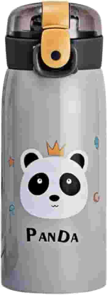 Garrafa Térmica Garrafinha Térmica Infantil Inox Canudo Trava 350 ml - Desenho Panda - TYDA