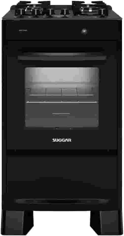 SUGGAR FOGÃO NEO MAX PRETO MESA DE VIDRO 4 BOCAS ACENDIMENTO AUTOMÁTICO FGV403PT