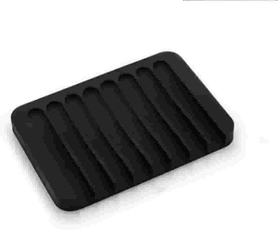 Saboneteira de banheiro preta de silicone para chuveiro suporte de sabão antiderrapante autodrenante para manter as barras de sabão limpas a seco, prolongar a vida útil, adequado para banheiro e