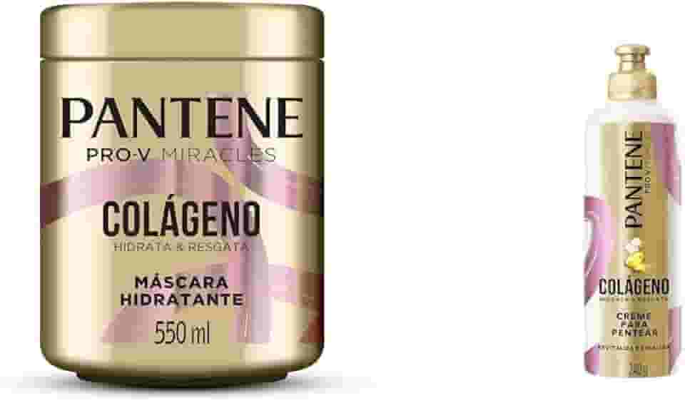 Máscara Hidratante Pantene Colágeno Hidrata e Resgata 550ml + Creme para Pentear Pantene Pro-V Colágeno Hidrata & Resgata 240 g