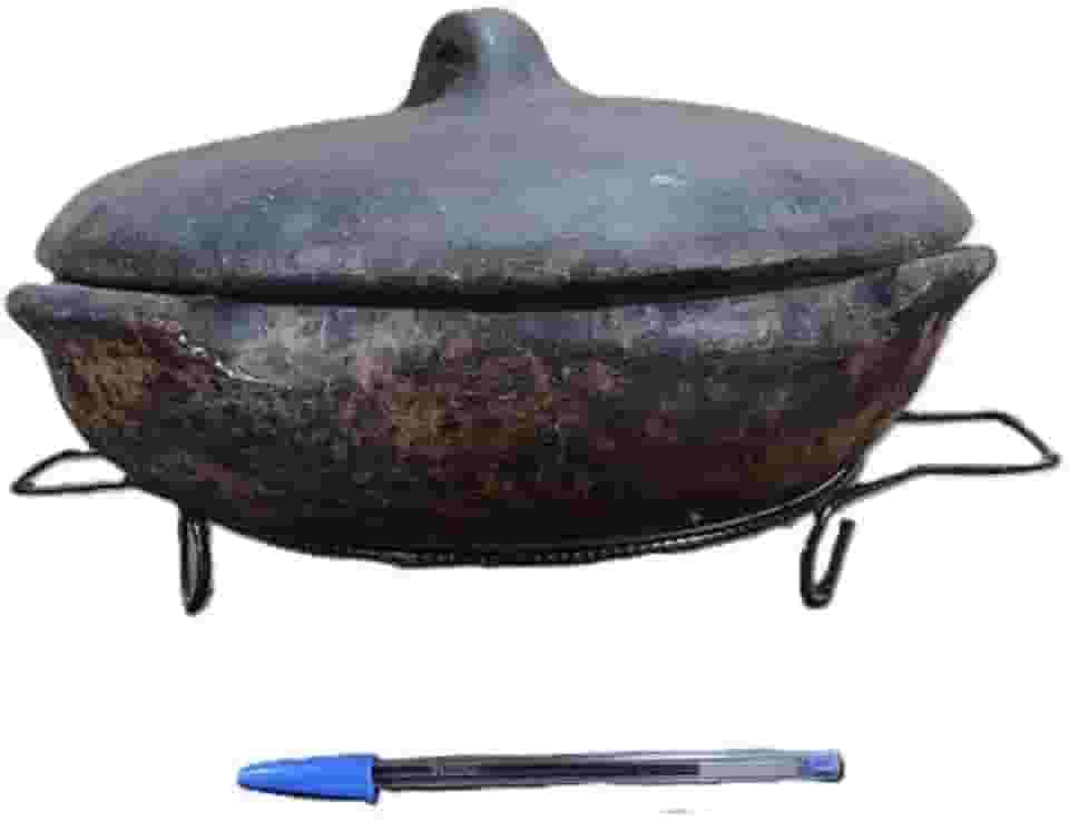 Moquequeira Panela Barro Antiga Já Curada 34x21cm 4,3 Kg