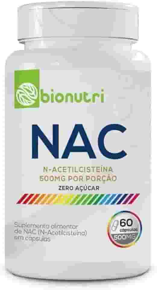 Nac N-Acetilcisteína - 60 cápsulas 500mg - Zero Açúcar - Bionutri