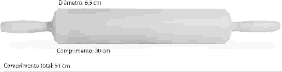 Rolo Para Massa Profissional Alto Padrão 6,5X 30 cm