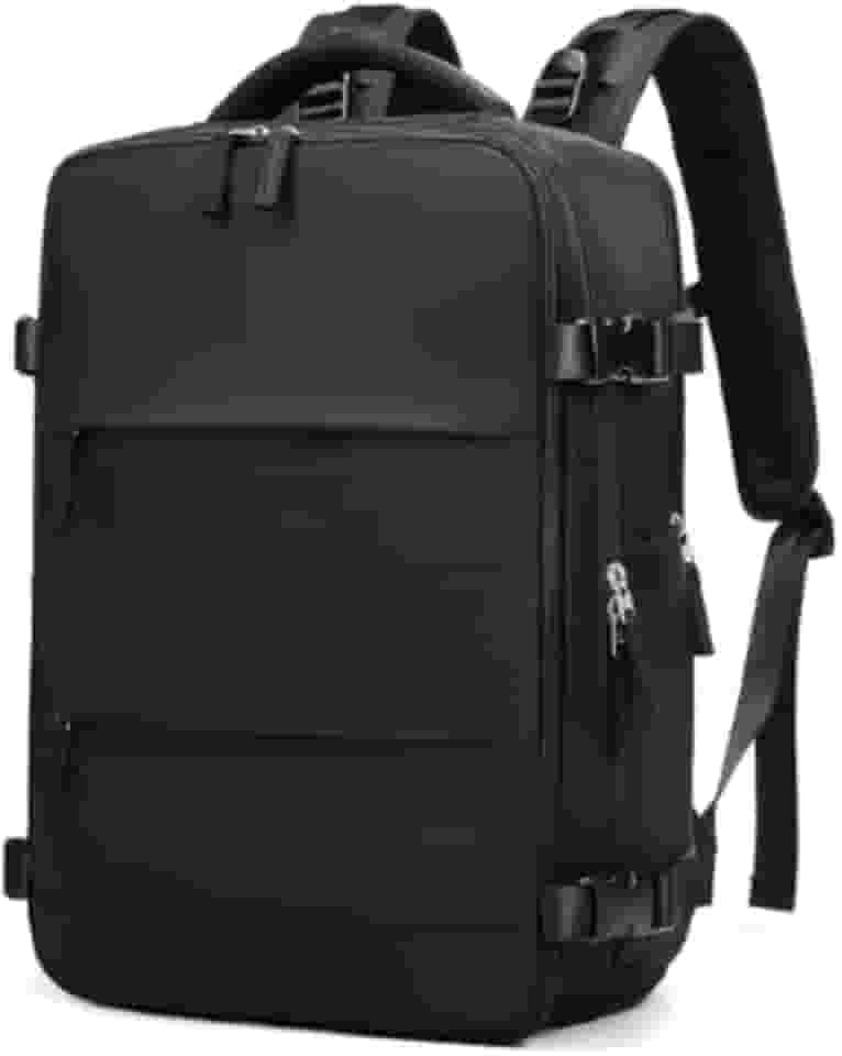 Mochila Executiva de Viagem Grande, Compacta Super Reforçada Mochila Para Notebook, Mala de Mão com USB Unissex Moderna PREMIUM Appari (Preto)