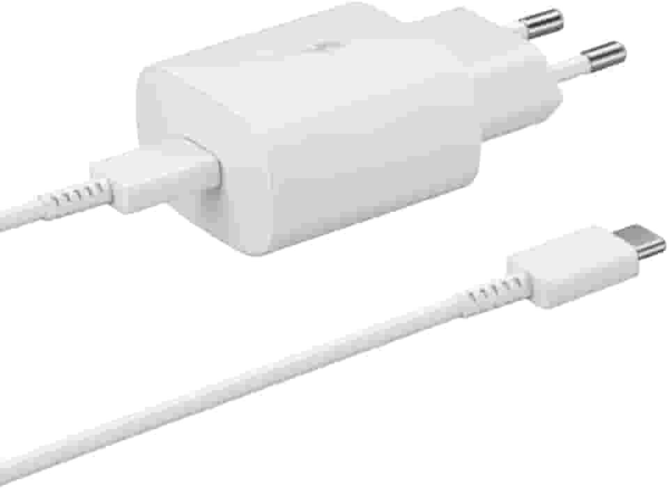 Carregador Celular Rápido Tipo C Com Cabo, Fonte 25W, Carregador Turbo, Contra Sobrecarga, Compátivel Com Iphone e Android (Branco)