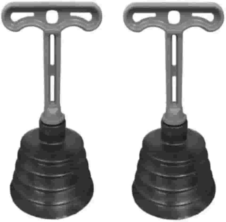 Kit 2 Desentupidor de Pia Sanfonado Reforçado em Borracha com Cabo Plástico – Alta Sucção e Vedação para Cozinha e Banheiro | Utilidades Domésticas | Desentupidor Sanfonado Potente e Durável