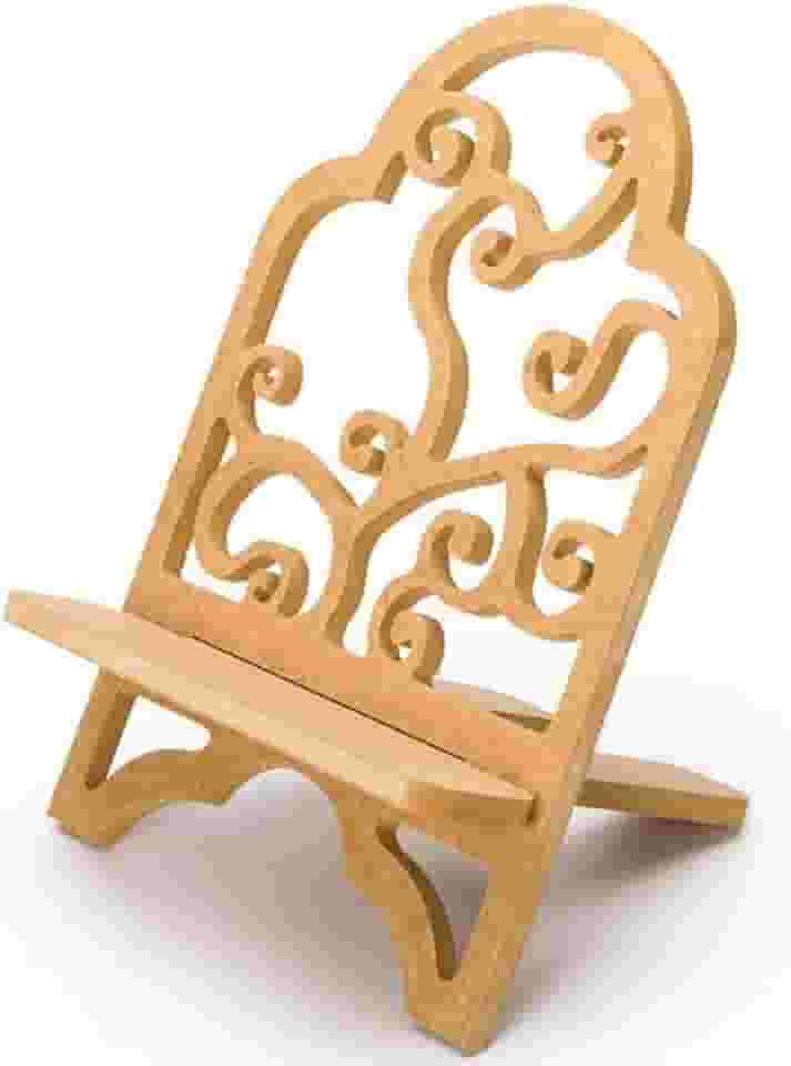 Suporte para Leitura Porta Biblia E Livro Trabalhado Arabesco Em Mdf 9mm Cru