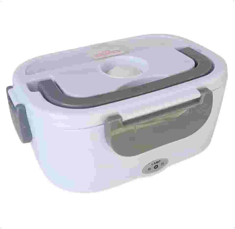 Marmita Elétrica Portátil Bivolt (110V/220V) Aquecedora de Alimentos - Lunch Box Térmica com Divisória Removível, 1.5L, Aquecimento Rápido e Trava de Segurança