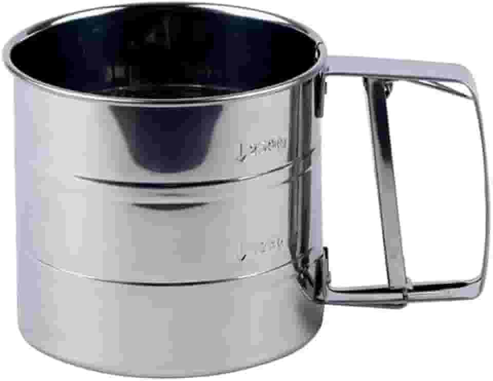 Peneira Manual de Aço Inoxidável, Polvilhador para Farinha e Açúcar