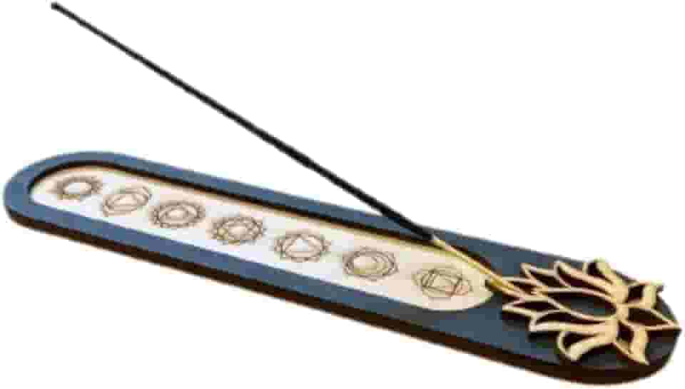 Incensário Porta Incenso Régua Flor de Lótus Chakras Chacras