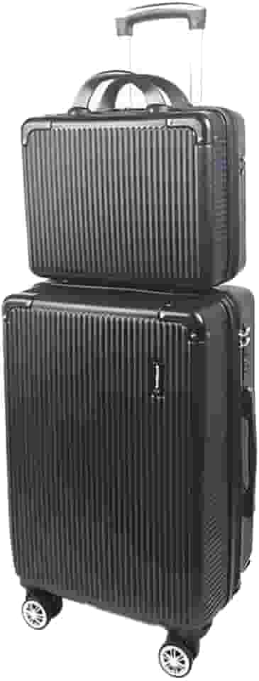 Mala de Bordo 10kg com Frasqueira Bagagem de Mão Expansível ANAC Rodas Duplas 360° Cadeado TSA Antifurto Alça Lateral Design Leve Resistente Ideal para Viagens Avião (Preto)