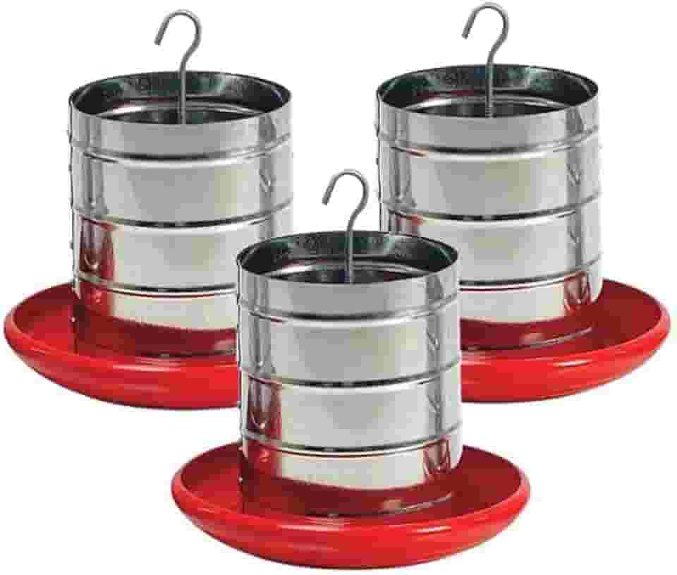 Kit 3 Comedouro Tubular 3kg Aves Perdiz Galinha Angola Frango