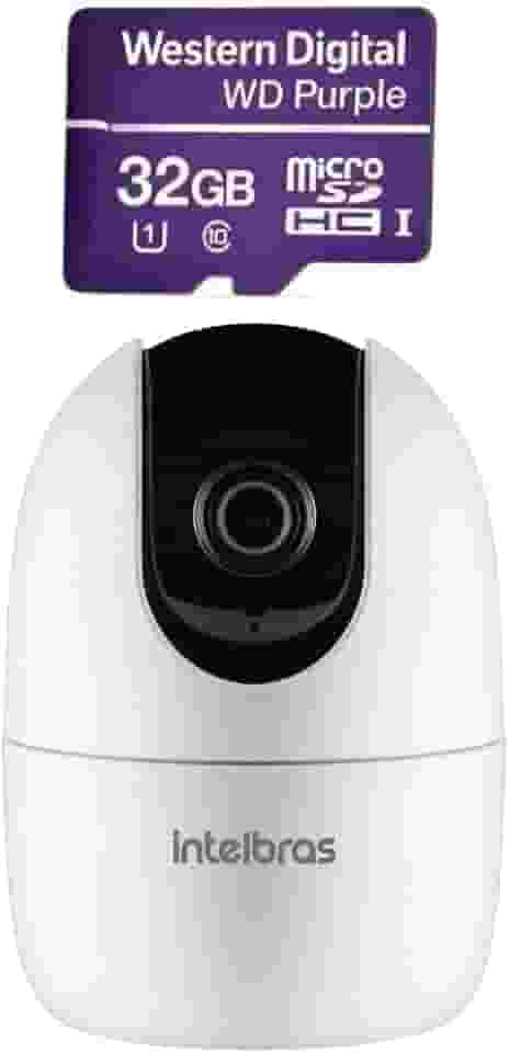 Câmera de Vídeo Inteligente Wi-Fi iM4 C Branco Intelbras + MicroSD 32GB