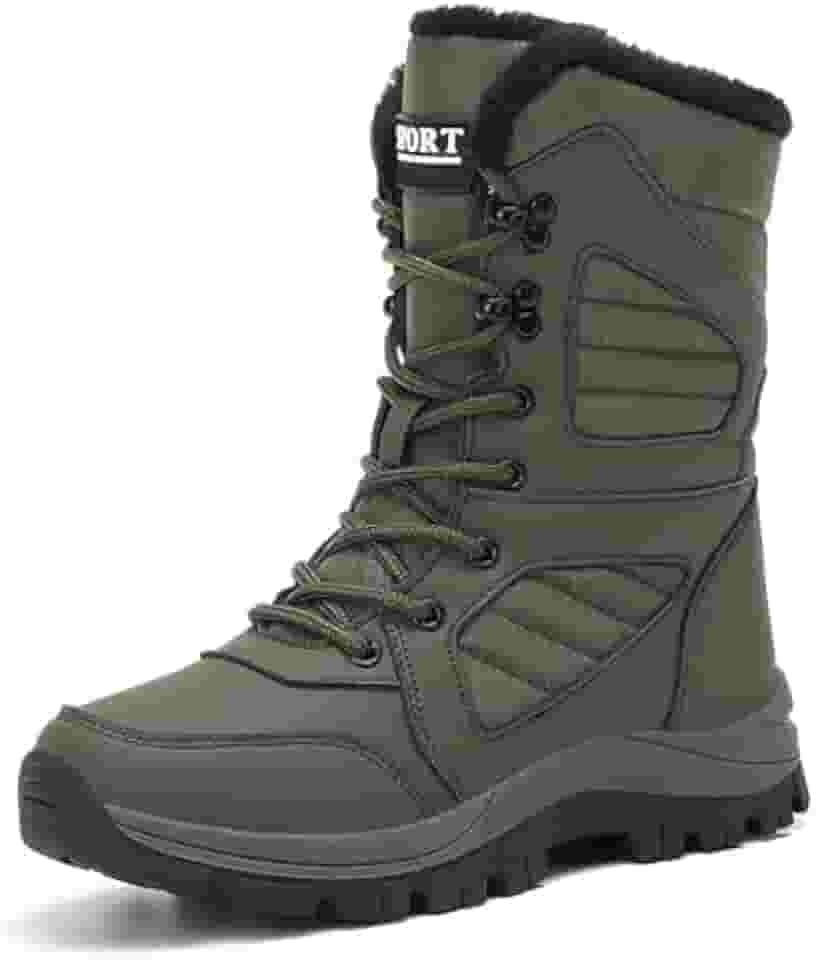 Botas de neve femininas impermeáveis com cadarço de inverno confortáveis e forradas com pele leve antiderrapante plataforma cano médio para viagens e trabalho