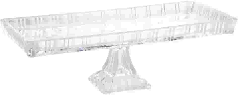 LYOR - Travessa com Pé de Cristal Dragon 34 x 15 x 10,5cm Transparente