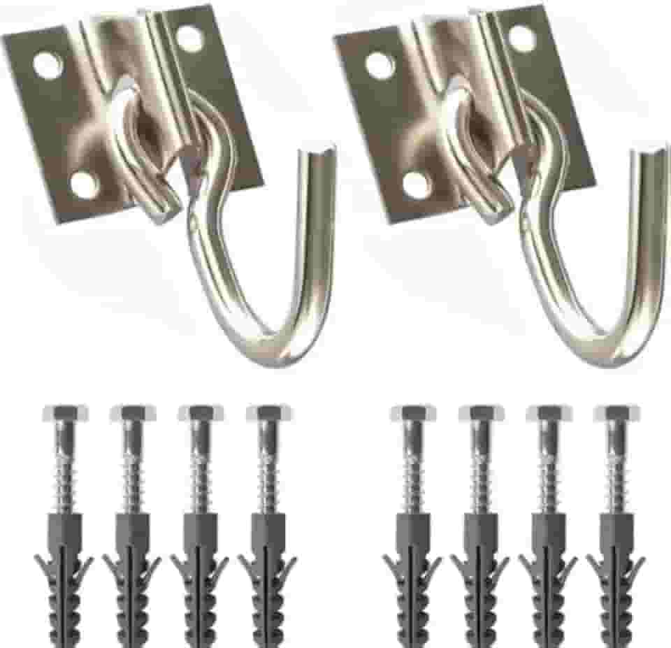 Kit Gancho para Rede em Aço Reforçado com Parafusos e Buchas – Instalação Segura e Completa - Produto Premiun