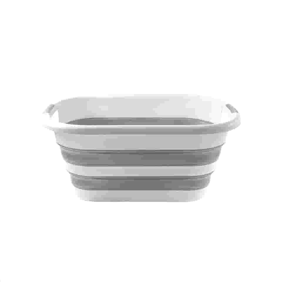 Powermaid Cesto Dobrável de Silicone com Pegador Multiuso - 26 Litros - Cinza