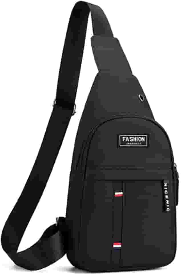 Mochila tiracolo masculina para viagem ao ar livre esportiva mochila tiracolo (Preto)