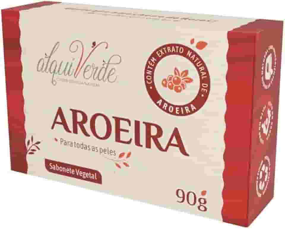 Kit com 3 Unidades Sabonete Vegetal Alquiverde de Aroeira em Barra 90g Cada – Limpeza Natural, Cuidados Íntimos, Antisséptico e Cicatrizante para Pele