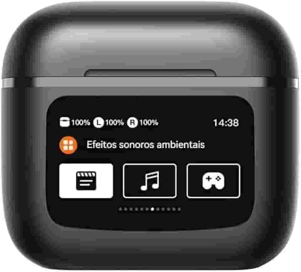 Fone de ouvido Bluetooth com tela sensível ao toque inteligente,Fone sem fio,Fone de Ouvido Bluetooth Intra-Auricular Sem Fio,Tela colorida de LCD,Fone sem fio (Ferroso)