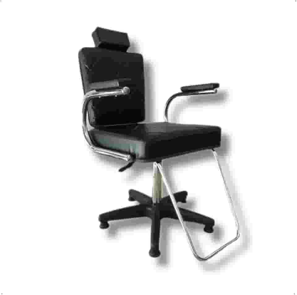 Cadeira elite salao de beleza cabelereiro barbeiro maquiagem design confortavel com regulagem de altura - pistão giratória ajustável (Preto)