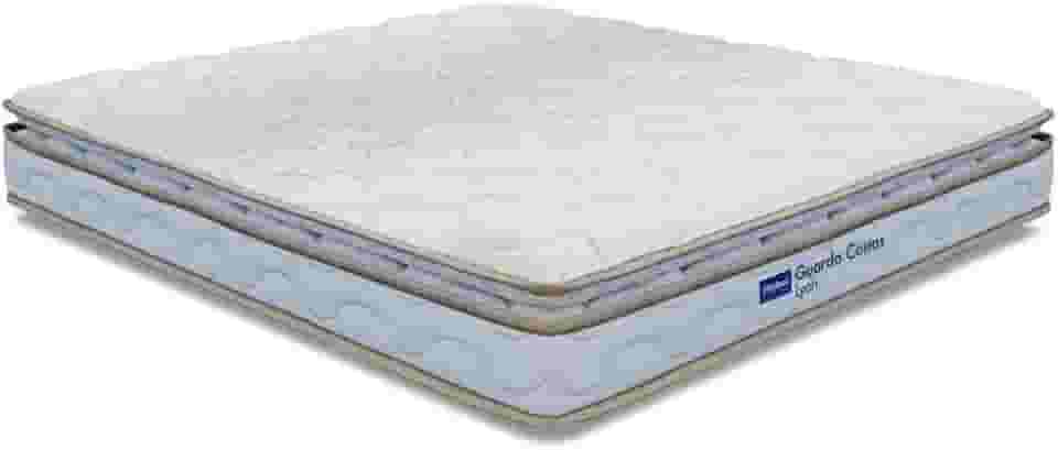 Colchão Casal Probel Espuma D33 Pillow Top 138x188x18cm Guarda Costas Lyon Branco/Bege