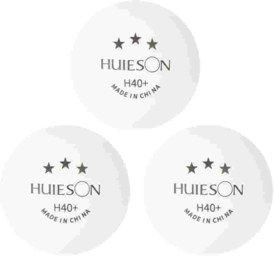 10 Bolas Tênis de Mesa Ping Pong Huieson 3 Estrelas H40+ Plástico ABS Profissional