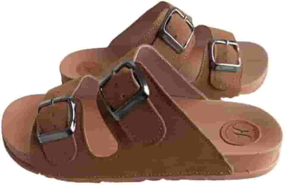 Sandália Papete Unissex de Couro Sintético Vegano com Fivelas Ajustáveis - Kadja