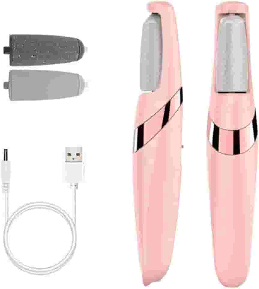 Lixa de Pé Elétrica com Bateria Recarregável e Controle de Velocidades Removedor de Calos para Pés Com Lixa Extra Portátil Spa dos Pés Raspador (Rosa)