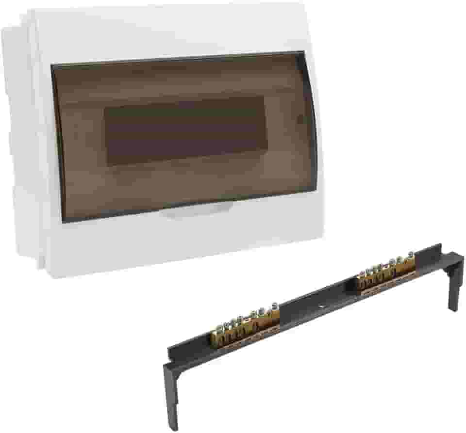 Kit Quadro Distribuição Embutir para 12 Disjuntores e Barramento Strahl