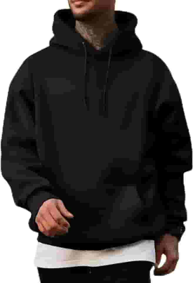 Moletom com capuz masculino e feminino de algodão - capuz com cordão, moletom casual de manga comprida