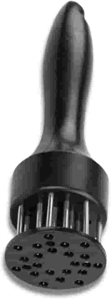 Amaciador Batedor De Carne Bife Com Furador Manual Aço Inox Churrasco Casa Buritis