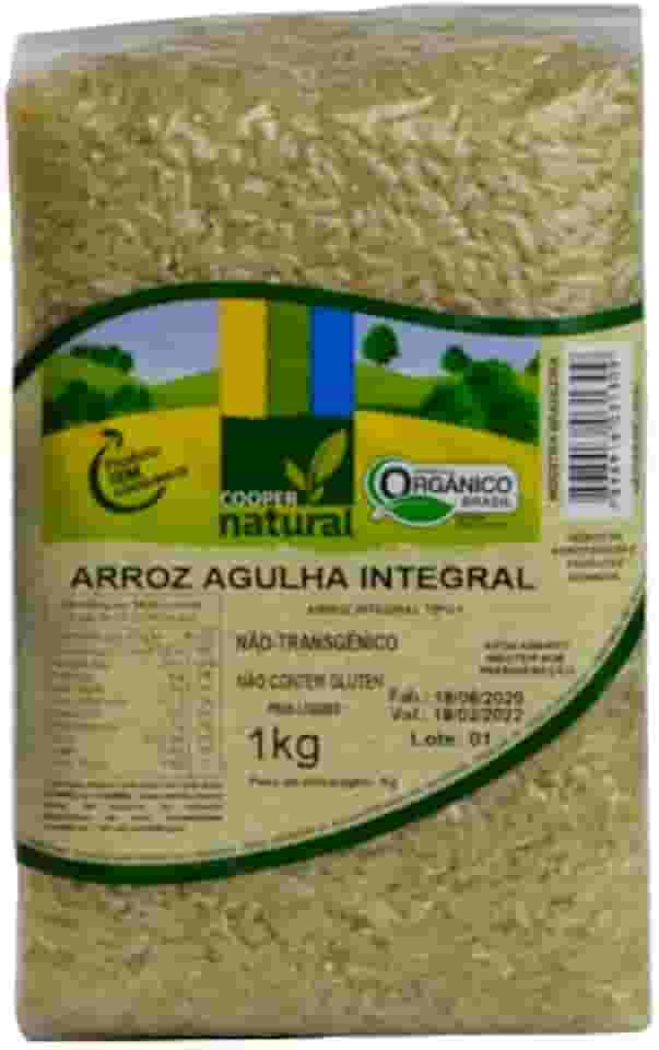 Arroz Agulha Integral Orgânico Coopernatural 1kg