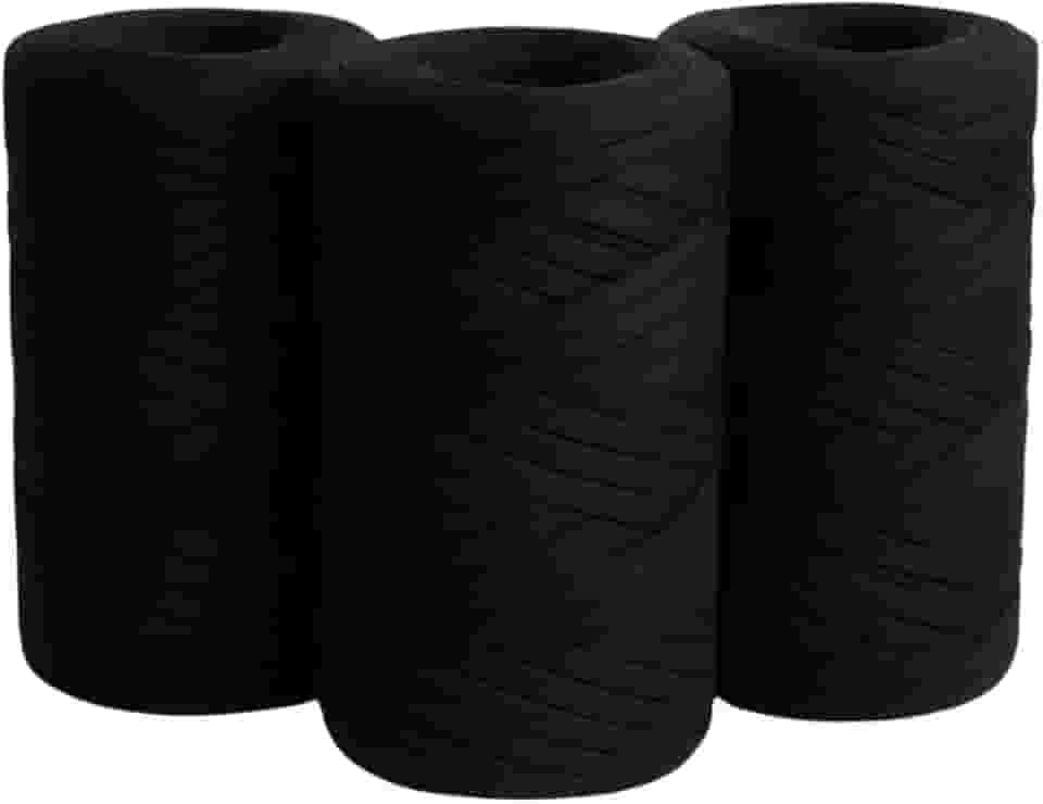 SYMEON Kit 3 Fio De Malha Ecológico 85% Algodão Espessura Média Crochê Tricô Artesanato 1,5kg 240m (Tons de Preto)