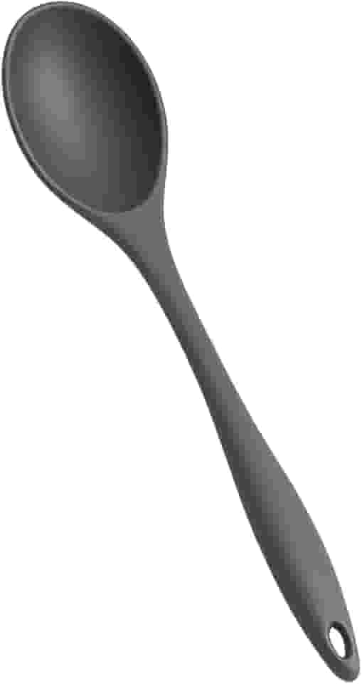 Colher de Silicone para Cozinha Alimentos Flexível Resistente a 240°C Para Panelas Antiaderentes Não Risca (Cinza)